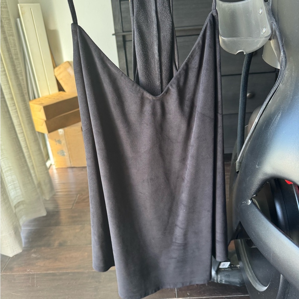 Elegant Black Women's Top. Light suede. Adjustable straps. Worn once